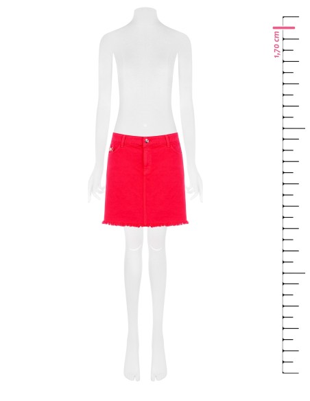 Stretchdenim minirok met gerafelde zoom van Rinascimento
