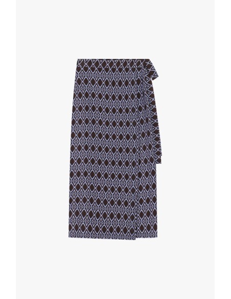 Lange wikkelrok met geometrische print van Dixie