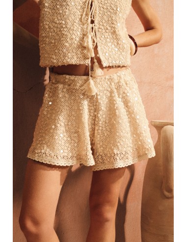 Dixie kanten shorts met wijde snit en elastische taille