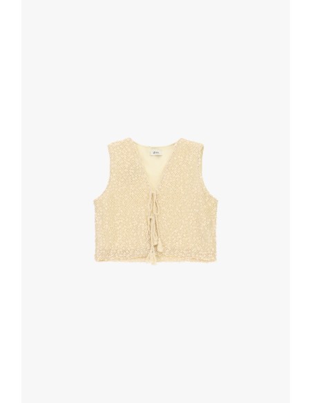 Geperforeerde top met strikbandjes en decoratieve details Dixie