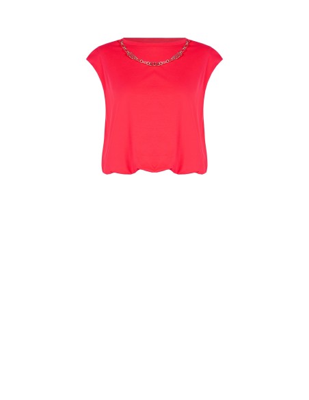 Katoenen ballon top met afneembare ketting met RR-logo Rinascimento