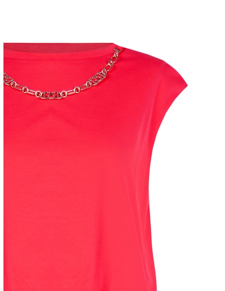 Katoenen ballon top met afneembare ketting met RR-logo Rinascimento