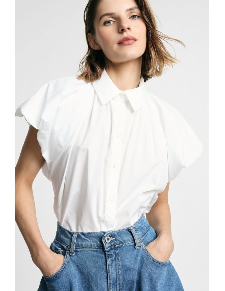 Cropped blouse met wijde mouwen en knopen, alsjeblieft