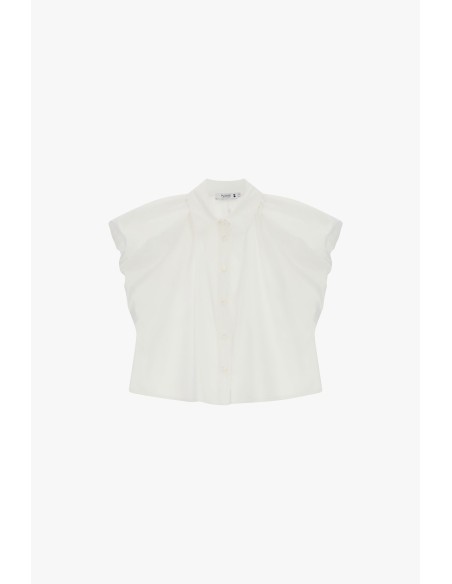 Cropped blouse met wijde mouwen en knopen, alsjeblieft