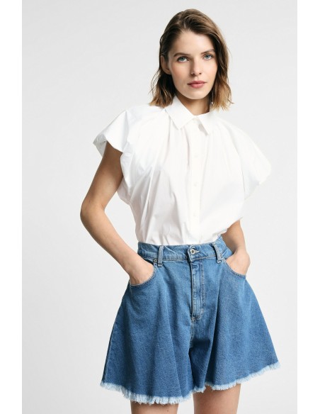 Cropped blouse met wijde mouwen en knopen, alsjeblieft