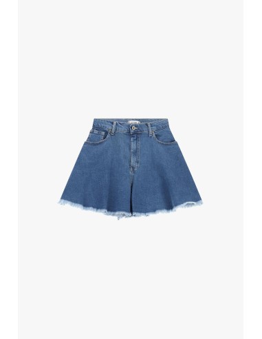 Svasati shorts met rokeffect en gerafelde zoom aub