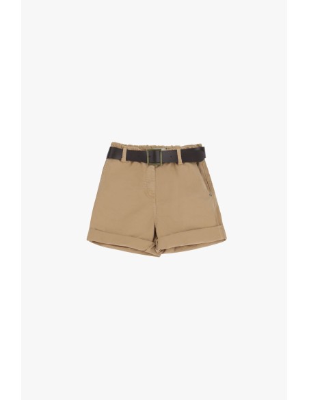 Regular-fit shorts met tailleband en omslag Please