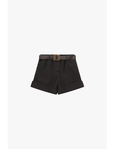 Regular-fit shorts met tailleband en omslag Please