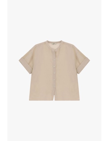 Dixie T-shirt met ronde hals, korte mouwen en knopen