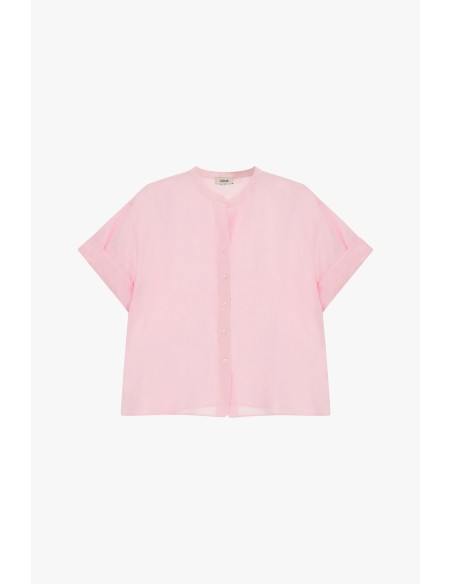 Dixie T-shirt met ronde hals, korte mouwen en knopen