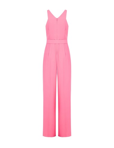 Palazzo-jumpsuit van soepelvallende stof met bijpassende stevige ceintuur en Rinascimento-logoplaatje