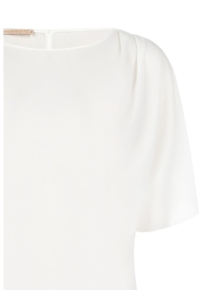 Ruime en soepelvallende blouse van georgette met vleermuismouwen van Rinascimento