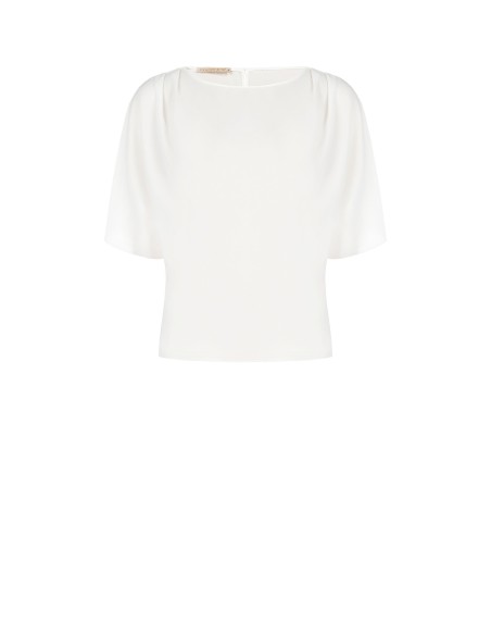 Ruime en soepelvallende blouse van georgette met vleermuismouwen van Rinascimento