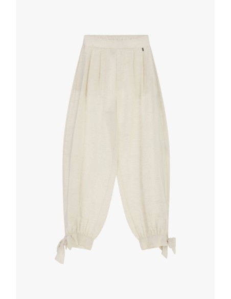 Palazzo-broek met geknoopte zoom en plooien Dixie