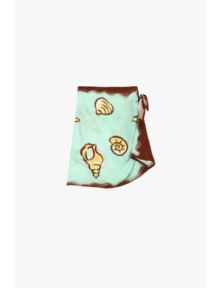 Korte wikkelrok met schelpenprint van Dixie