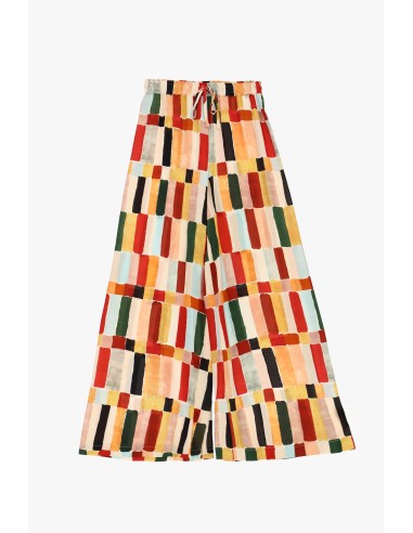 Dixie Palazzo-broek met geometrische print en elastische taille