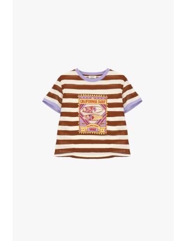Gestreept T-shirt met California Surf-print Dixie