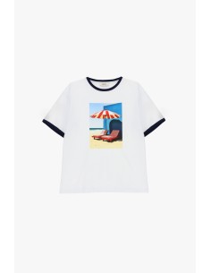 T-shirt met ronde hals, fotoprint en contrasterende boorden Dixie 2