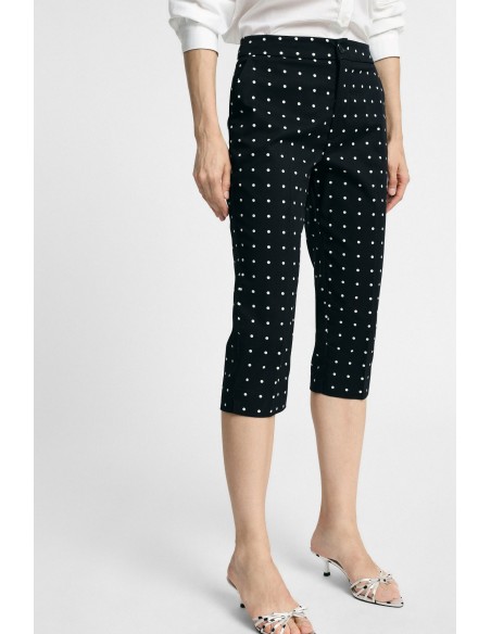 Regular-fit bermuda met stippenmotief en sluiting aan de voorkant Please
