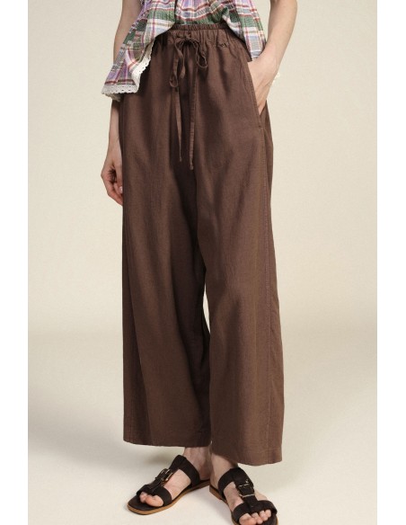 Cropped palazzobroek met elastische tailleband en trekkoord van Dixie