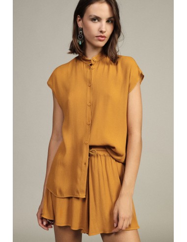 Mouwloze blouse met knoop aan de voorkant Dixie