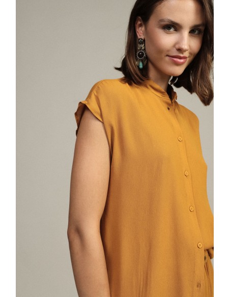 Mouwloze blouse met knoop aan de voorkant Dixie