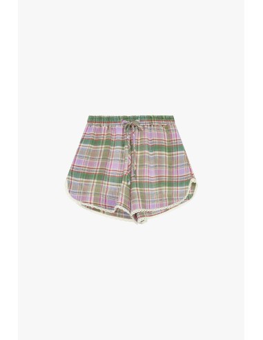 Geruite shorts met trekkoord en geborduurde rand van Dixie