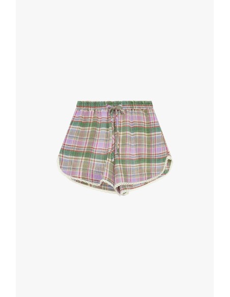 Geruite shorts met trekkoord en geborduurde rand van Dixie