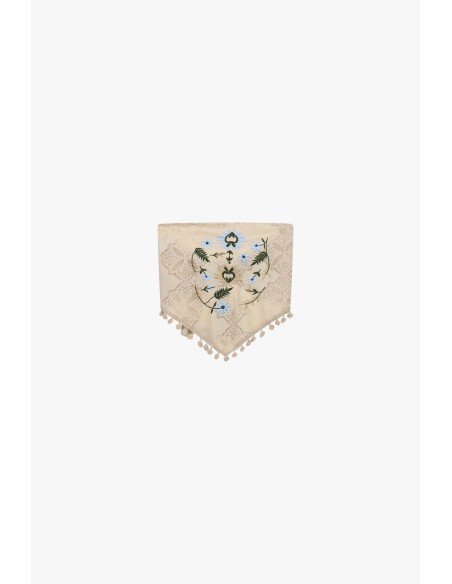 Bandana-top met bloemenborduursel en kwastjesdetails van Dixie