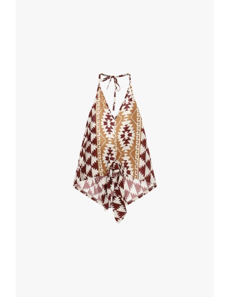Top met halterhals en geometrische print van Dixie