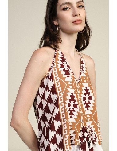 Top met halterhals en geometrische print van Dixie