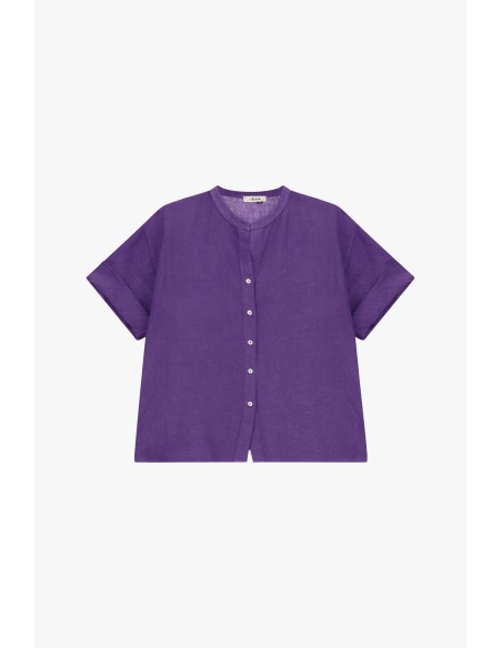 Dixie T-shirt met ronde hals, korte mouwen en knopen