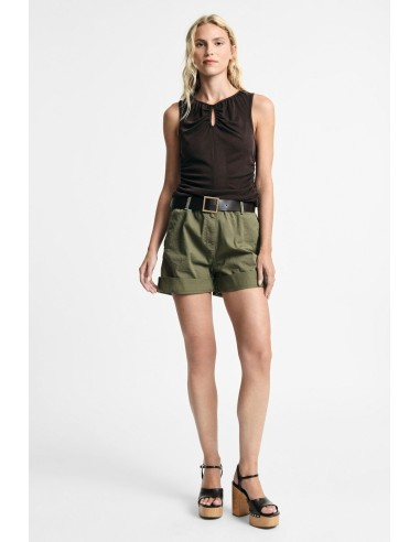 Regular-fit shorts met tailleband en omslag Please