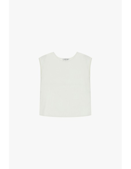 Boxy fit-top met verlaagde schouders en ronde hals, alstublieft