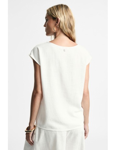 Boxy fit-top met verlaagde schouders en ronde hals, alstublieft