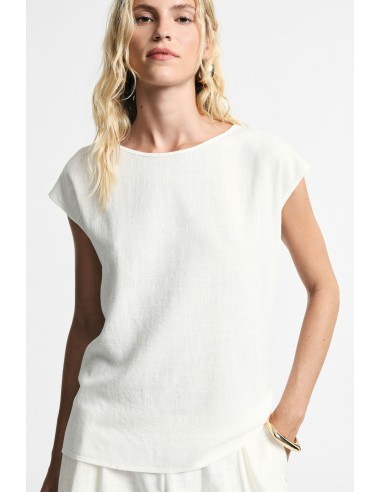 Boxy fit-top met verlaagde schouders en ronde hals, alstublieft