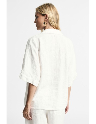 Ruime blouse met korte mouwen en klassieke kraag Alstublieft
