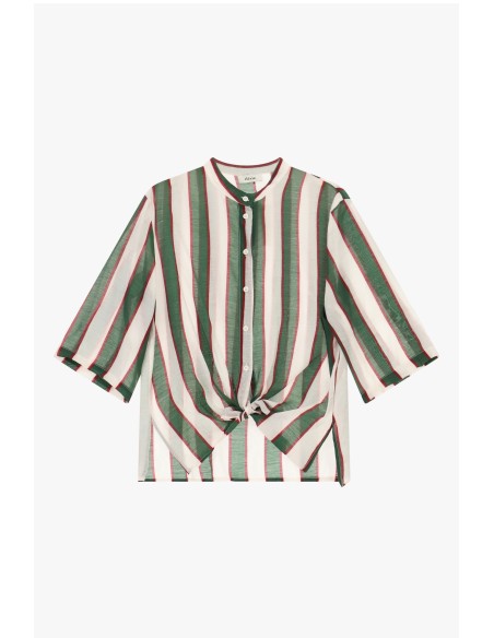 Gestreept shirt met knoop aan de voorkant en wijde mouwen Dixie