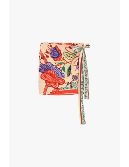 Korte wikkelrok met bloemenprint Dixie