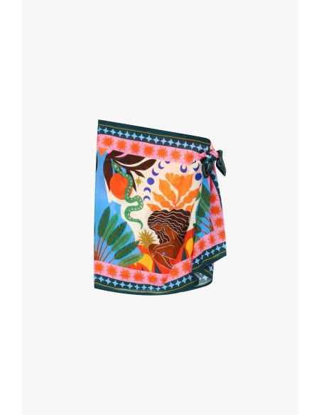 Korte wikkelrok met tropische print van Dixie
