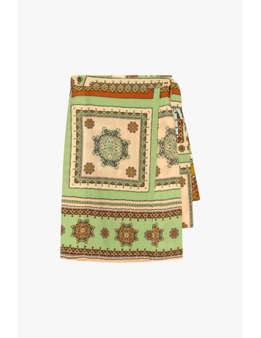 Dixie midi-wikkelrok met geometrisch patroon