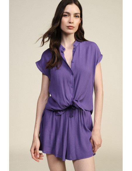 Mouwloze blouse met knoop aan de voorkant Dixie
