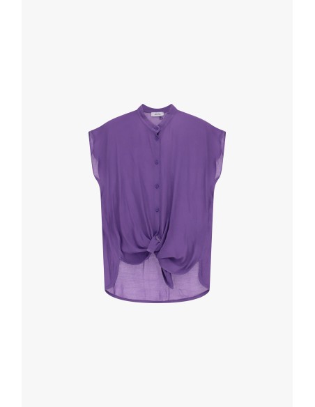 Mouwloze blouse met knoop aan de voorkant Dixie