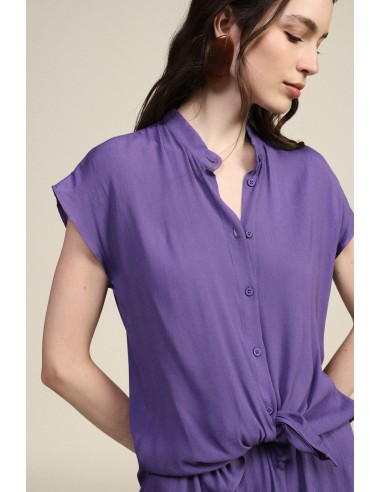 Mouwloze blouse met knoop aan de voorkant Dixie