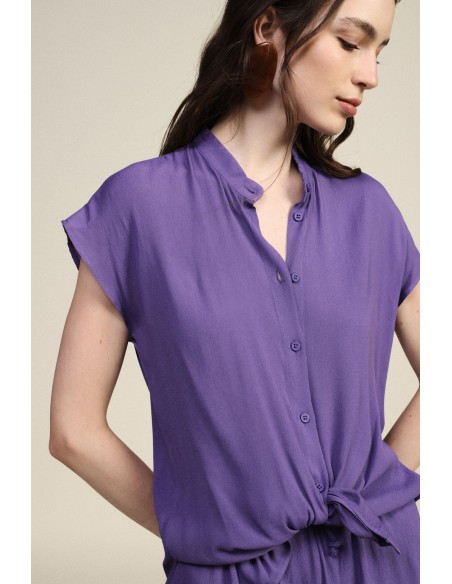 Mouwloze blouse met knoop aan de voorkant Dixie