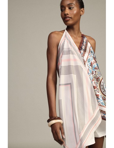 Top met sjaalkraag, paisleyprint en geometrische details van Dixie