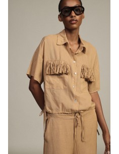 Cropped shirt met zakken, franjes en korte mouwen Dixie 2