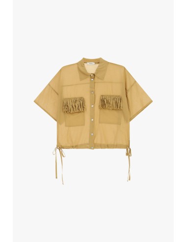 Cropped shirt met zakken, franjes en korte mouwen Dixie