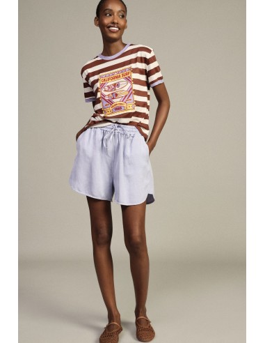 Dixie regular-fit shorts met afgeronde zoom en elastische taille