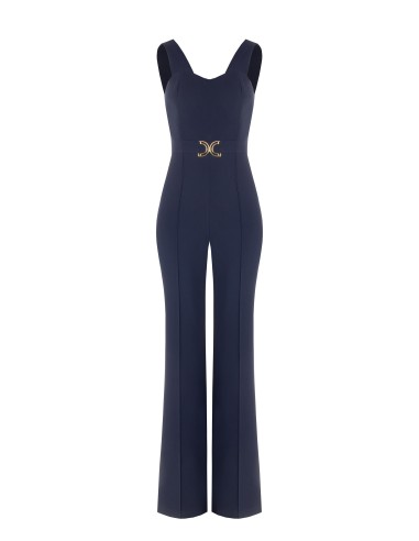 Flare jumpsuit met juweel in de taille van Rinascimento